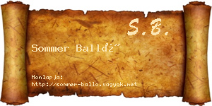Sommer Balló névjegykártya
